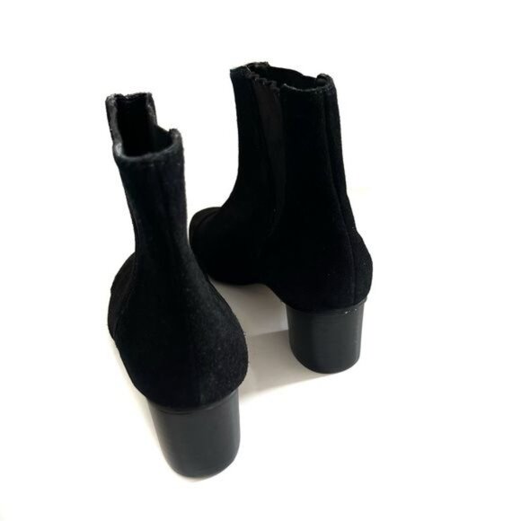 Rebecca Minkoff Izette Black Suede Cylinder 2 Inch Heel Ankle Boot - 6M - Picture 3 of 7